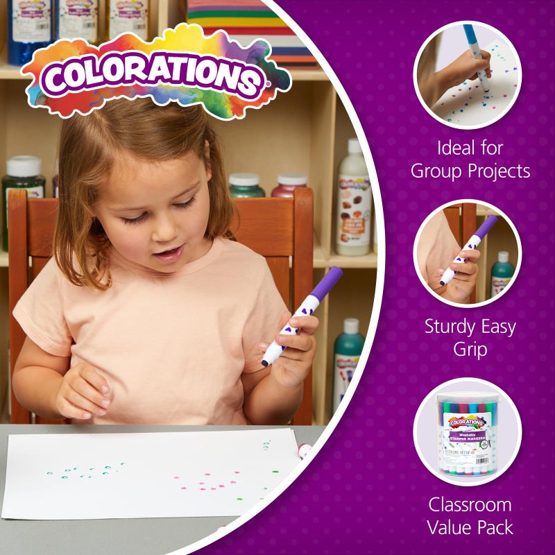 Colorations STAMPBUCK Colorations Washable Marker Stamper Bucket (Pack of 44) - Image 3